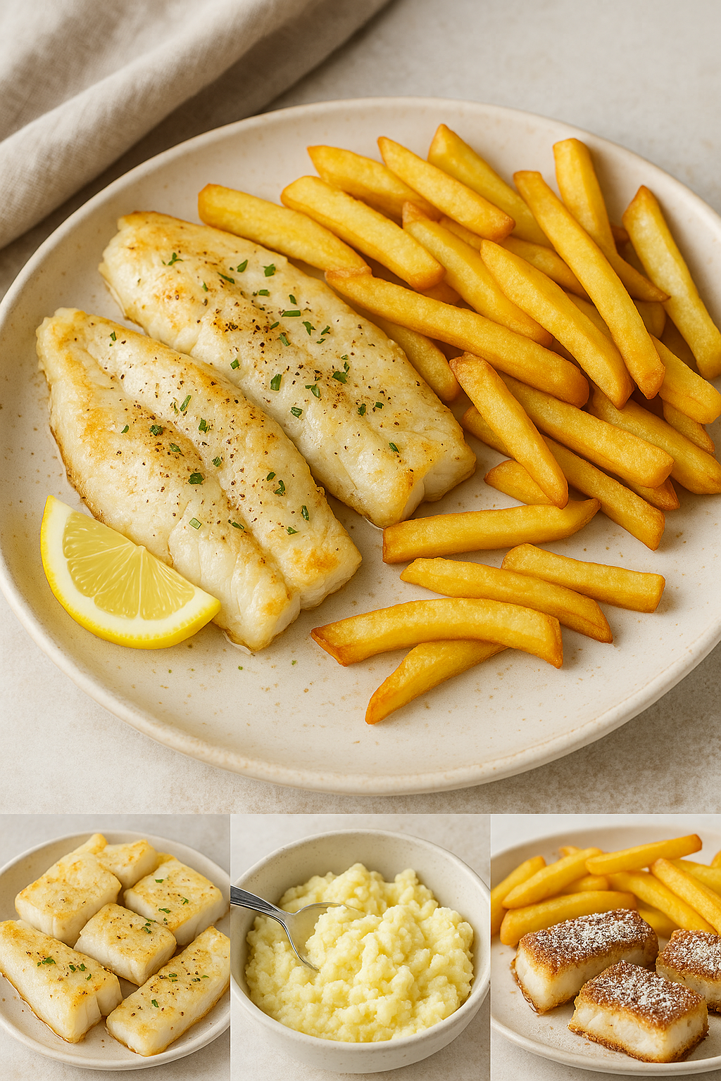 🐟 Baked Hake Fish with Crispy Fries