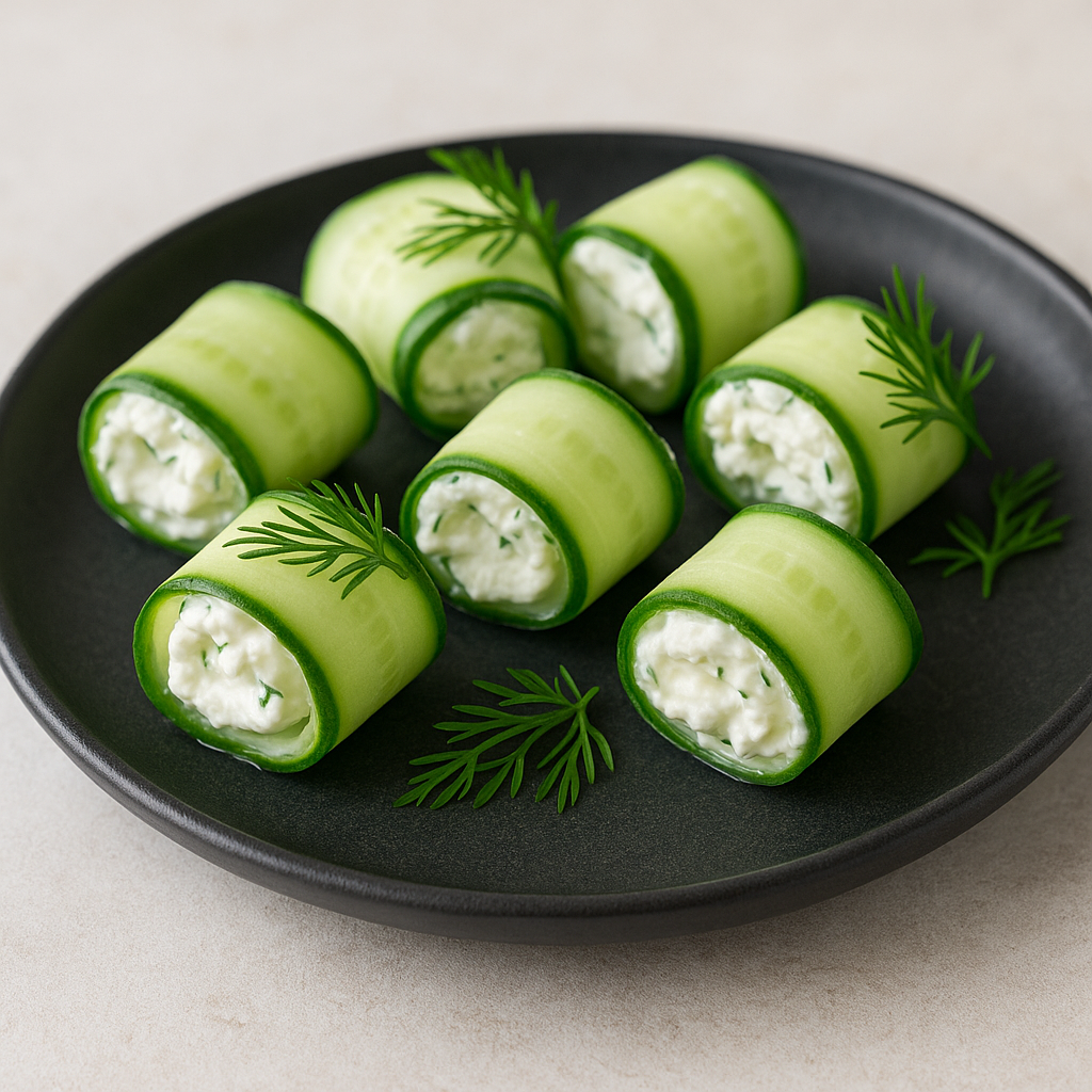 Image for recipe: 🥒 Cucumber Rolls with Creamy Cheese Filling