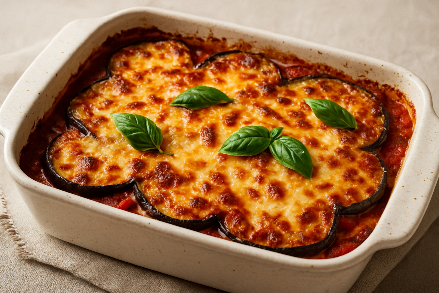 🍆🧀 Grandma’s Baked Eggplant Parmigiana (Melty, Cheesy, and No Frying Required)