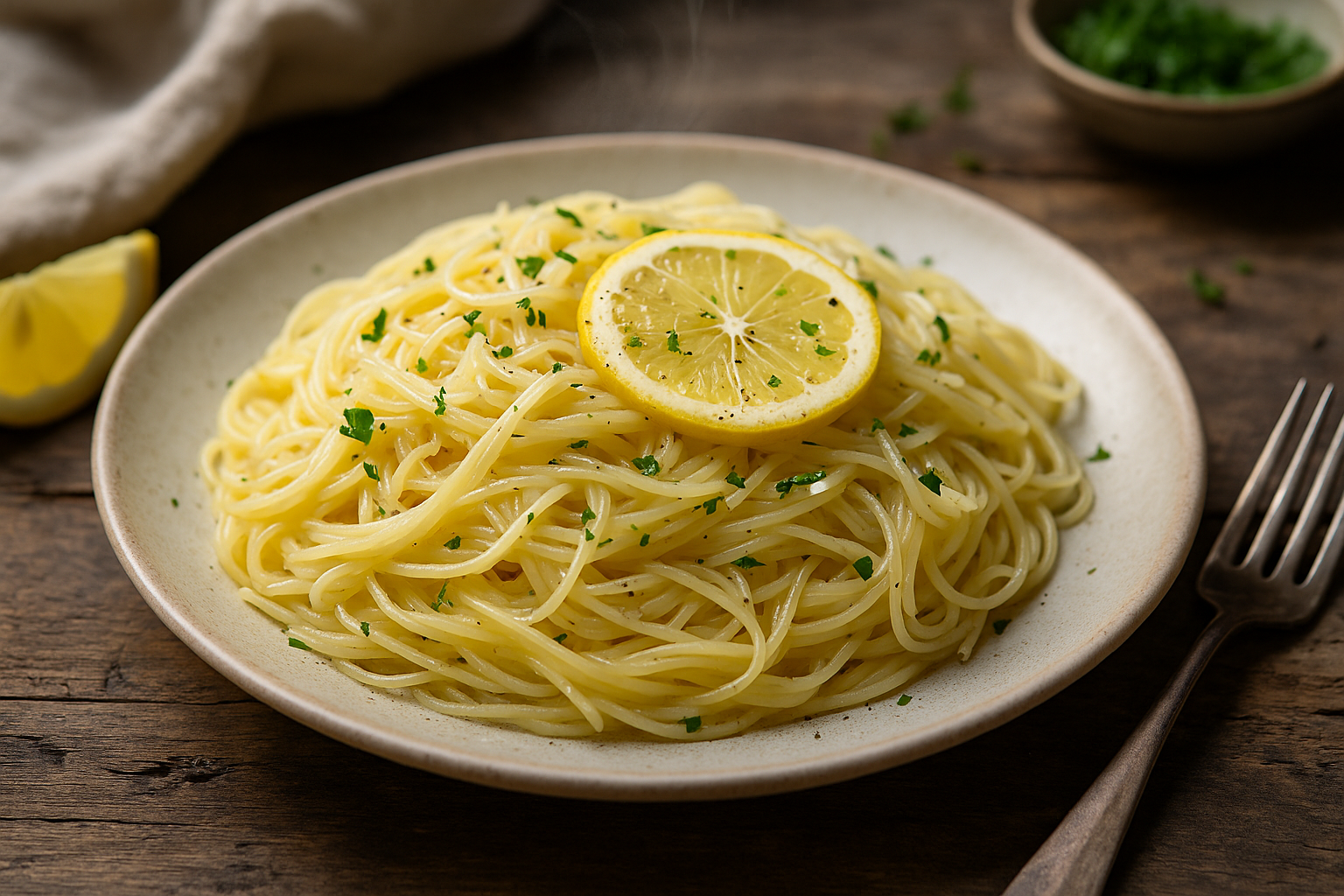 🍋🧄 Grandma’s Lemon Garlic Capellini (Bright, Zesty & Done in 12 Minutes)