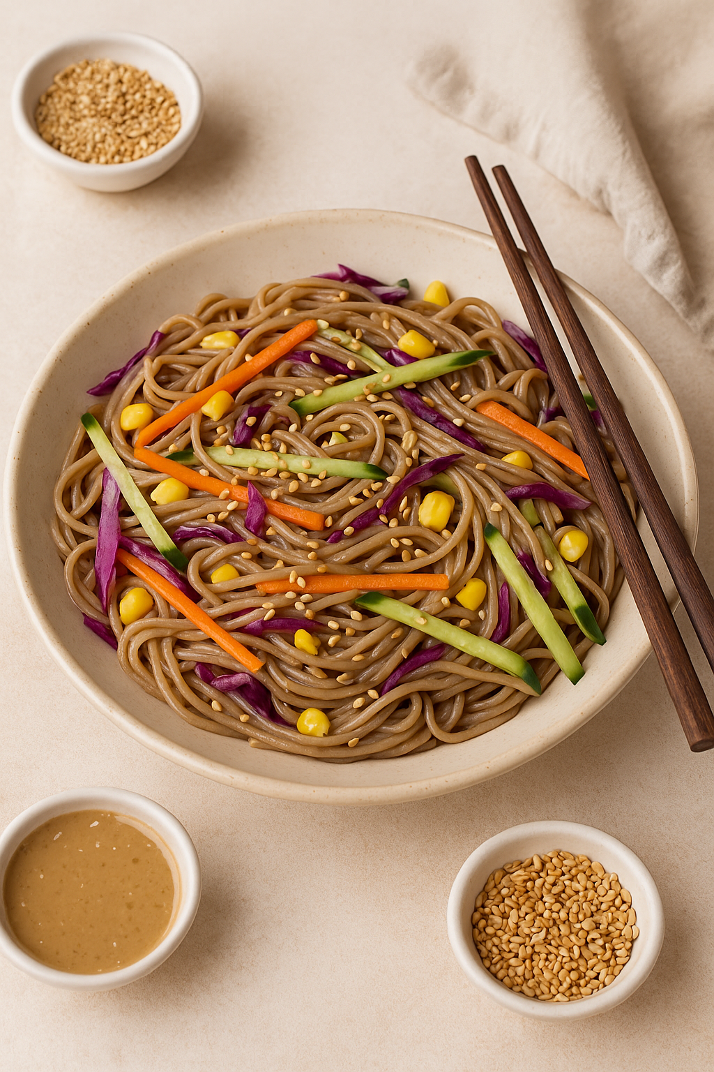 Image for recipe: Soba Noodle 🥗 Sesame Salad