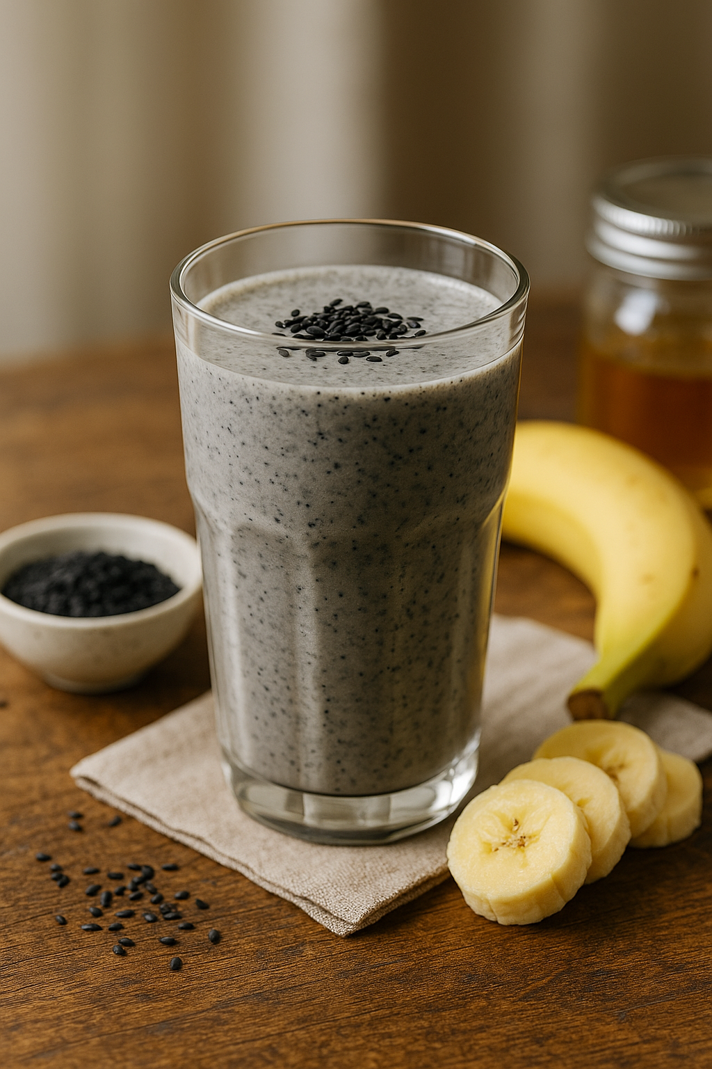 Black Sesame 🖤 Banana Smoothie