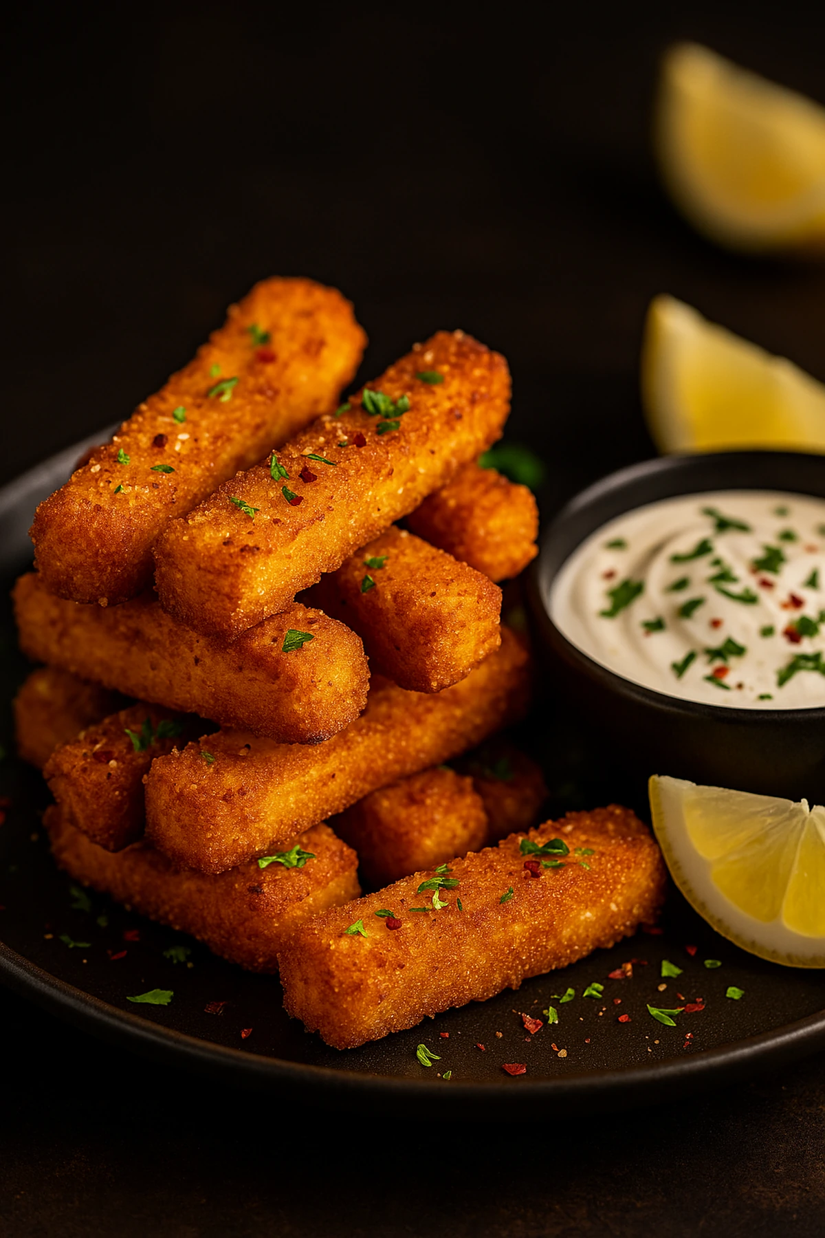 Crispy Halloumi Fries with Yogurt-Tahini Dip 🧀🇱🇧