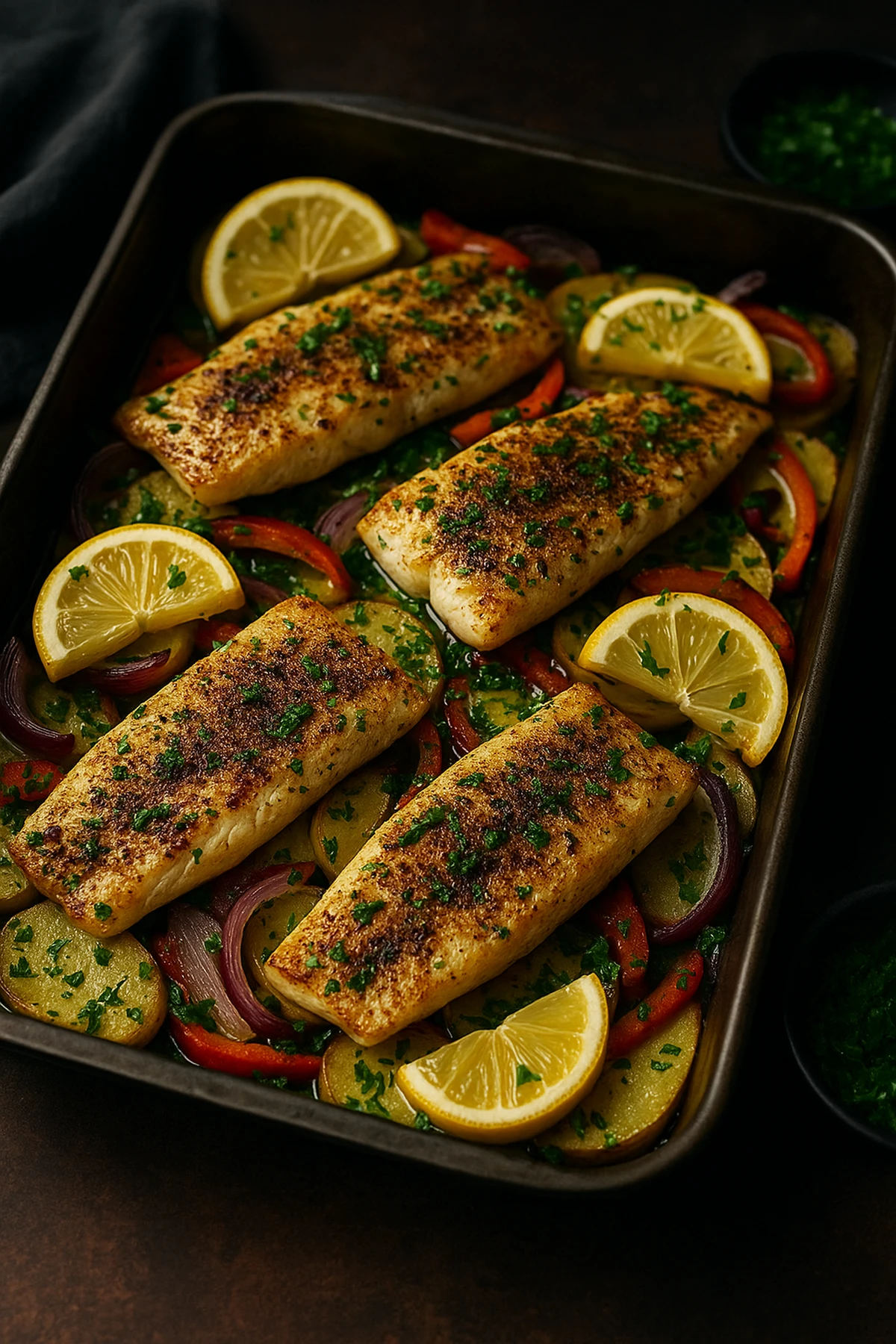 Sheet Pan Lemon Sumac Fish Bake 🐟🍋