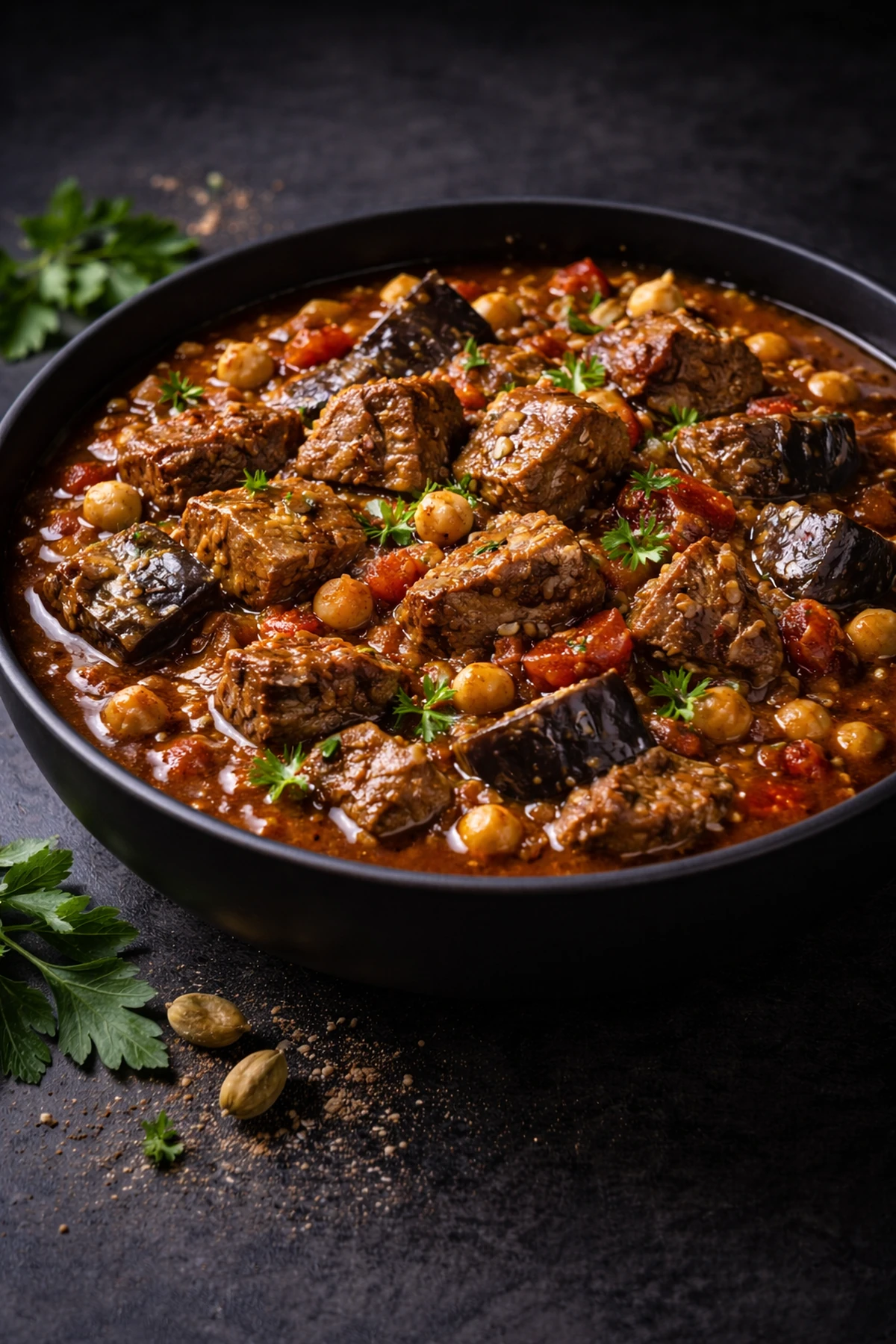 Pomegranate Lamb and Eggplant Stew 🍲🇱🇧