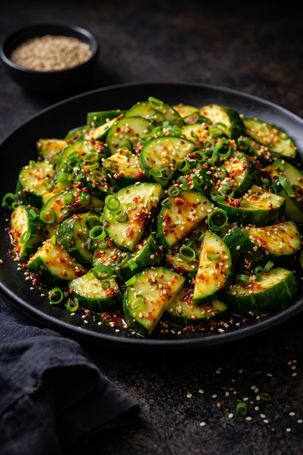 Cucumber Sesame Salad with Gochugaru 🥗🇰🇷