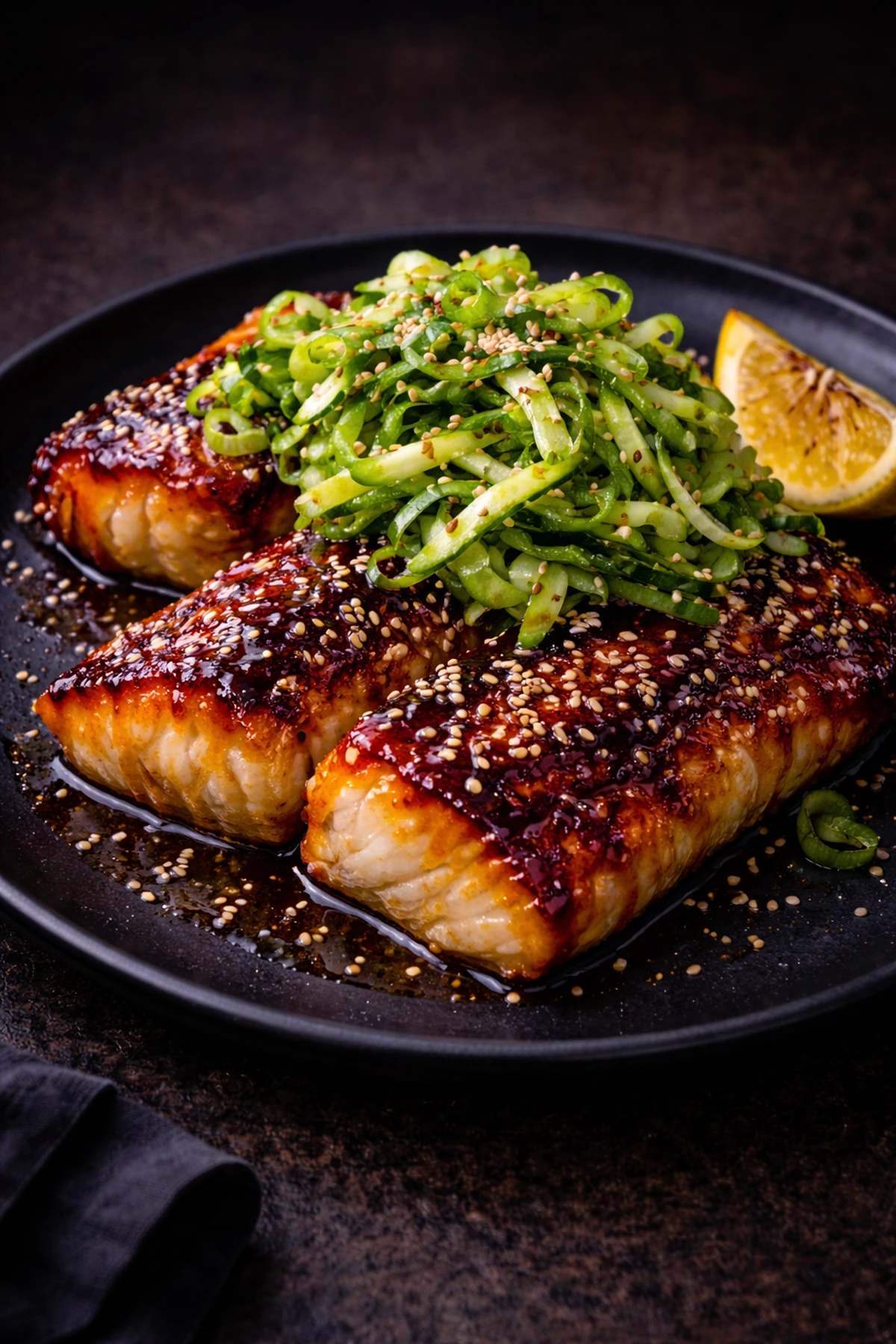 Gochujang Miso Black Cod with Scallion Crunch 🐟🇰🇷