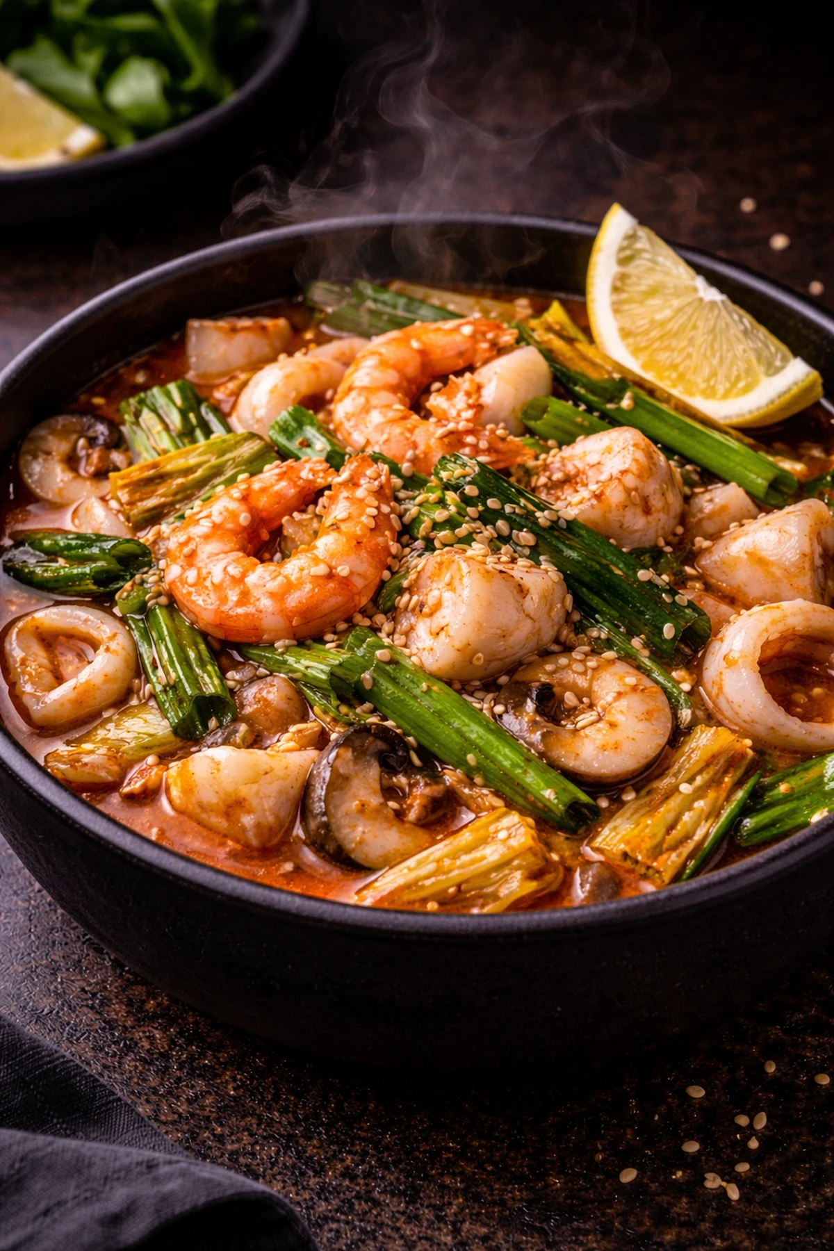 Korean Spring Onion Seafood Stew 🍲🇰🇷