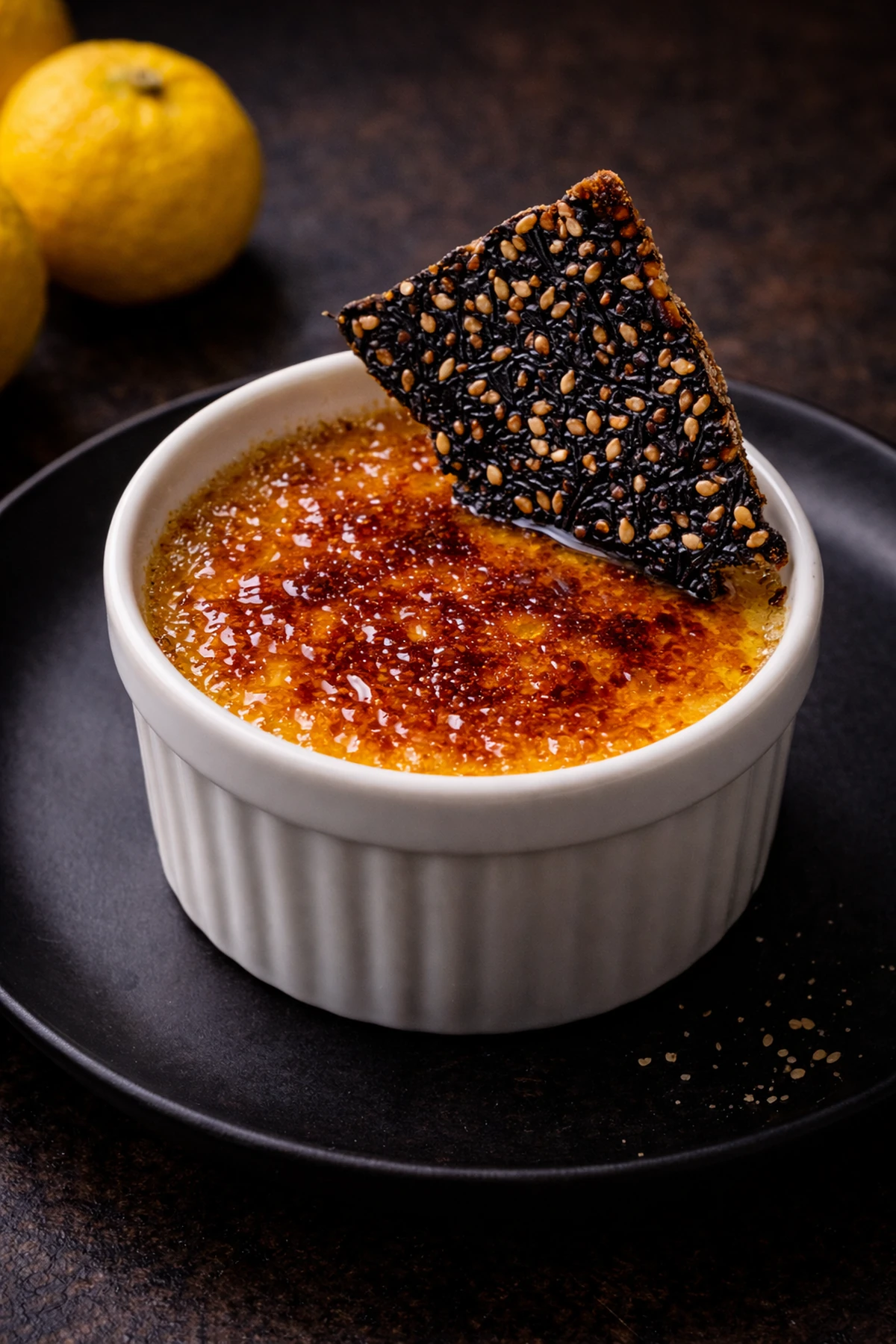 Yuja Creme Brulee with Sesame Brittle 🍮🇰🇷
