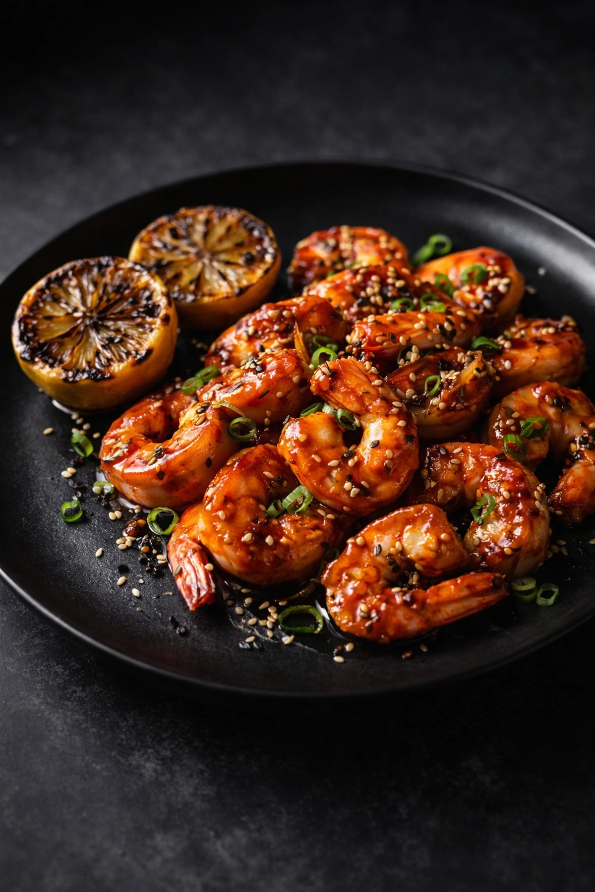 Gochujang Garlic Butter Shrimp with Charred Lemon 🍤🔥