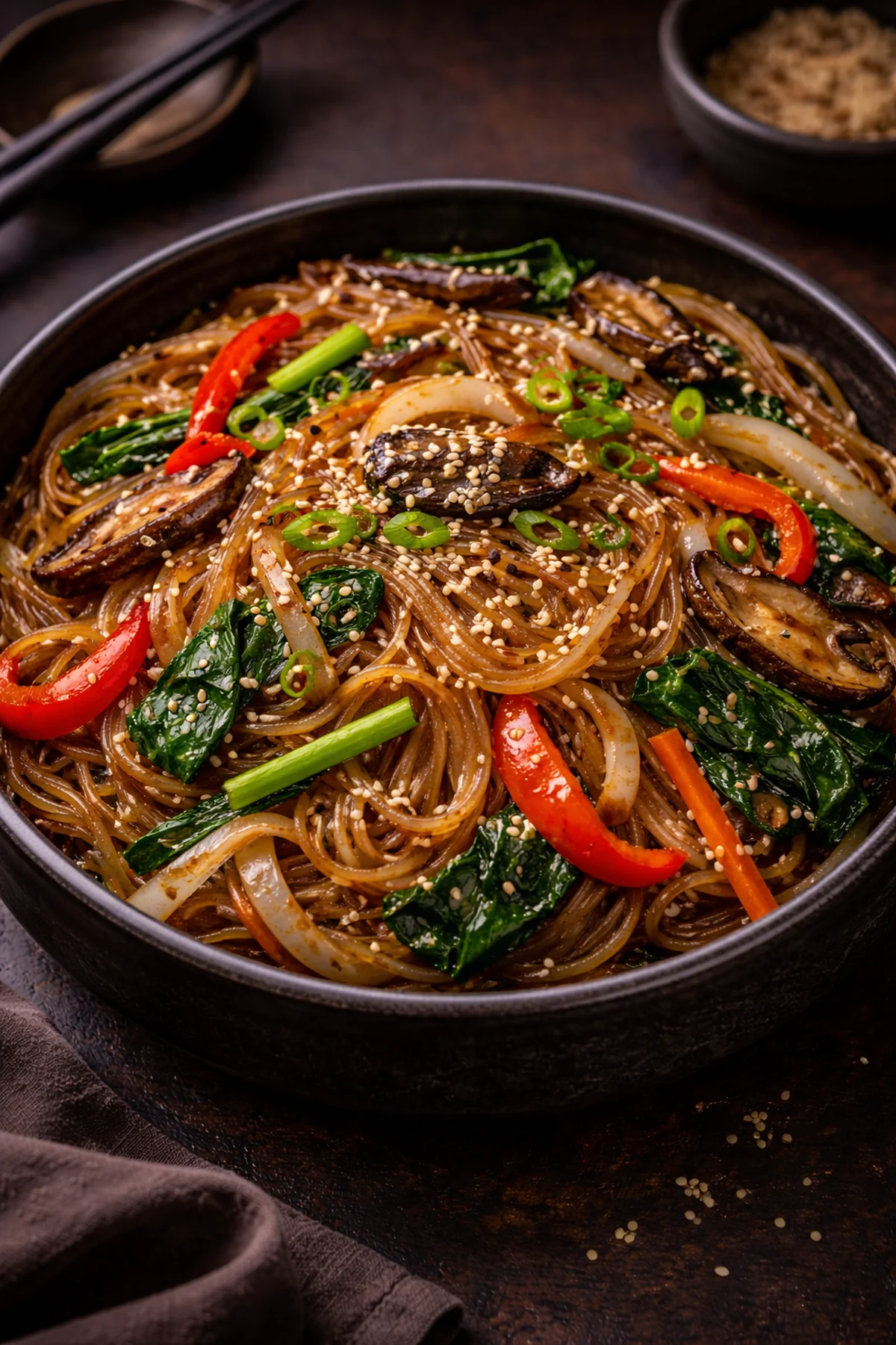 Japchae Korean Glass Noodles 🥢🍜