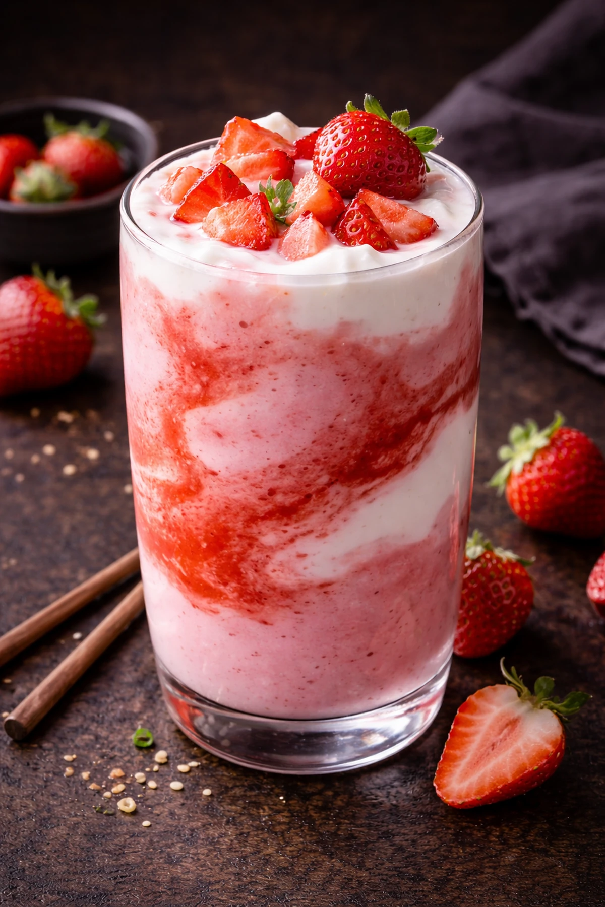 Korean Strawberry Milk Smoothie 🍓🥛