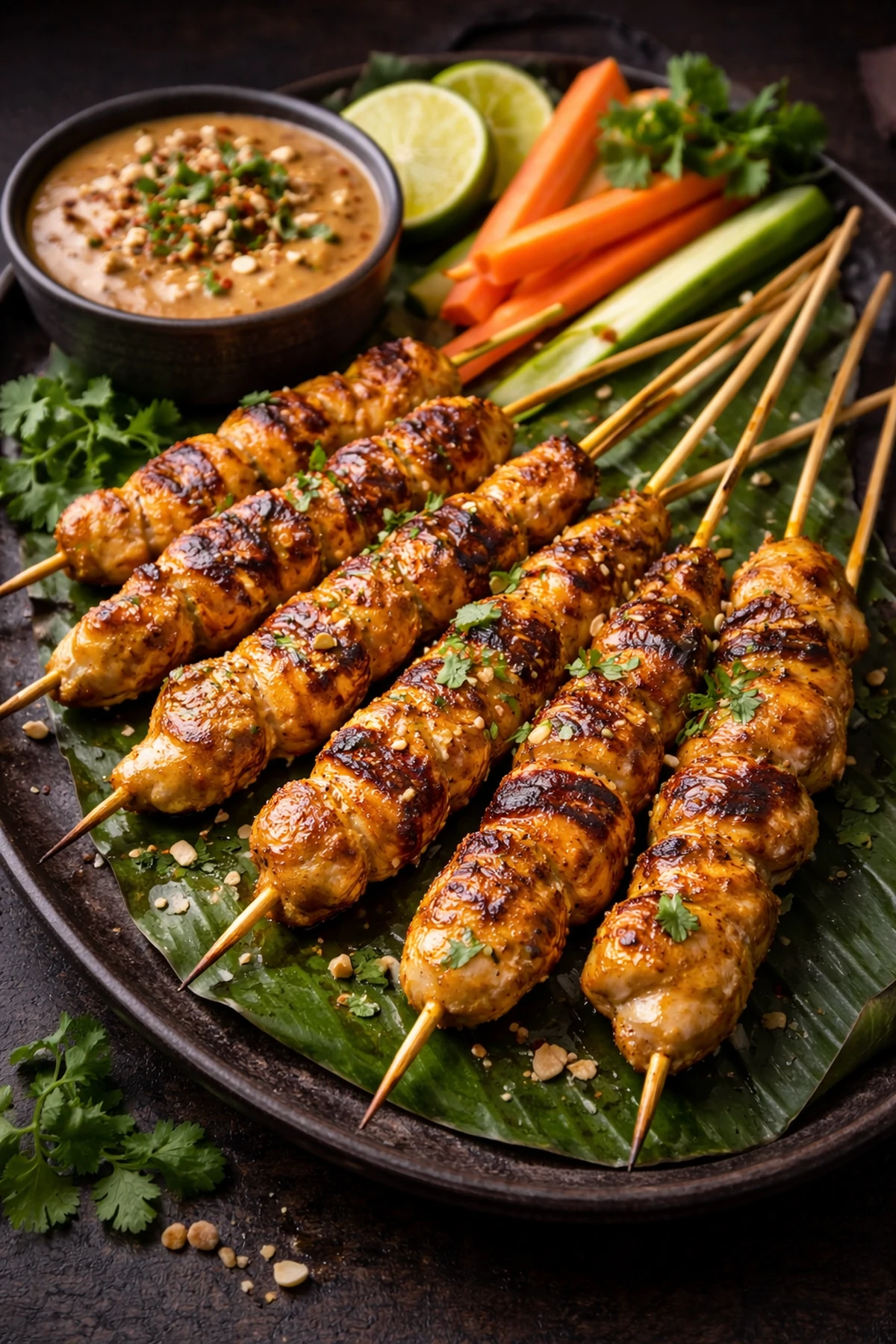 Chicken Satay with Peanut Sauce 🥜🍢