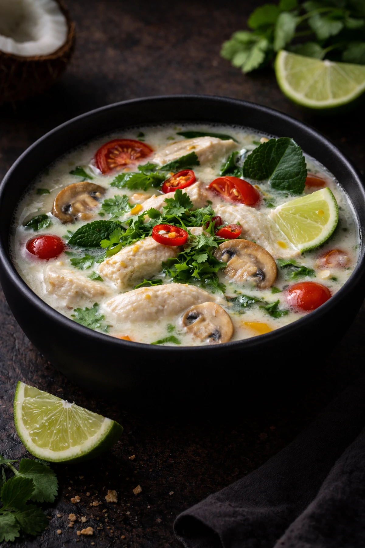 Tom Kha Gai Coconut Chicken Soup 🥥🍋