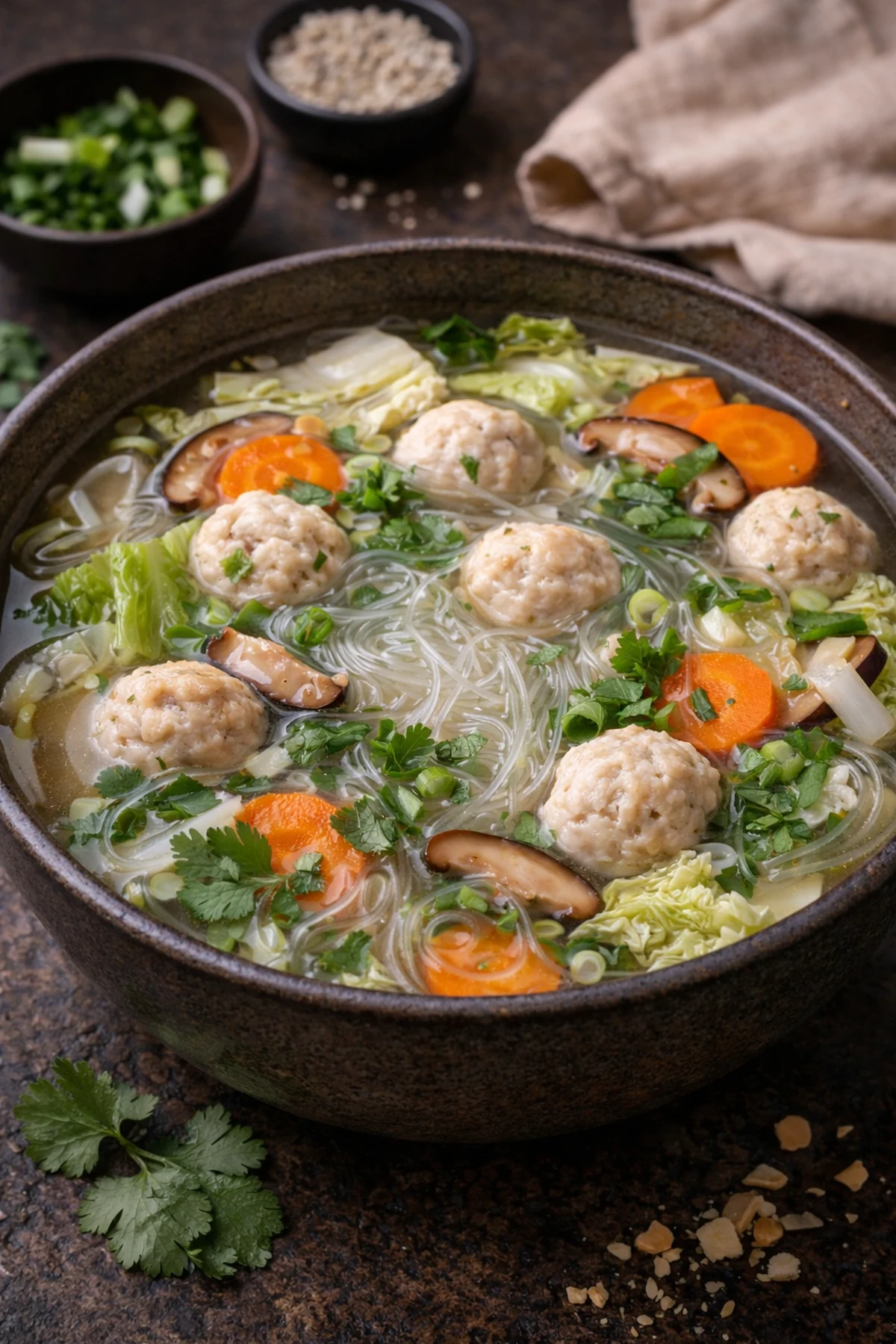 Thai Glass Noodle Soup Gaeng Jued Woon Sen 🍲🥬