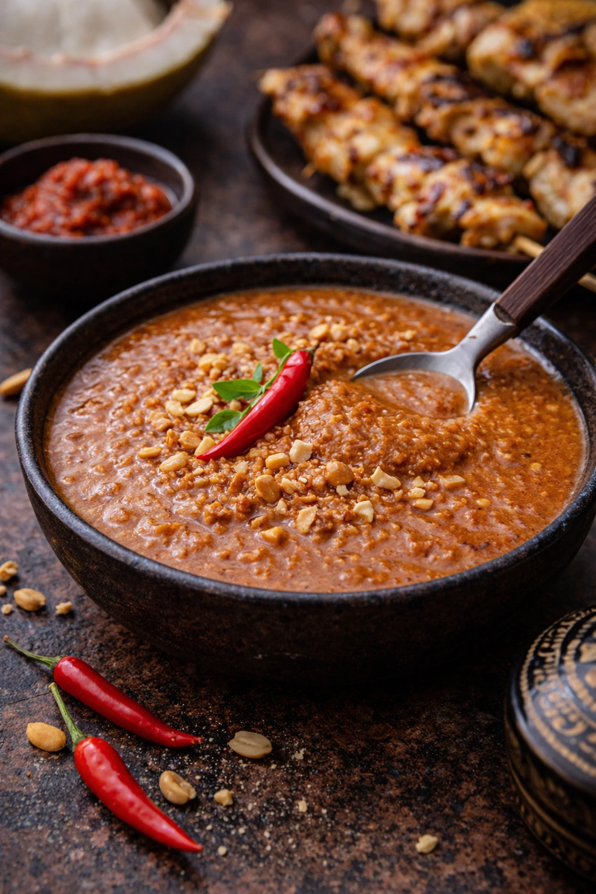 Thai Peanut Chili Sauce Nam Jim Satay 🌶️🥜