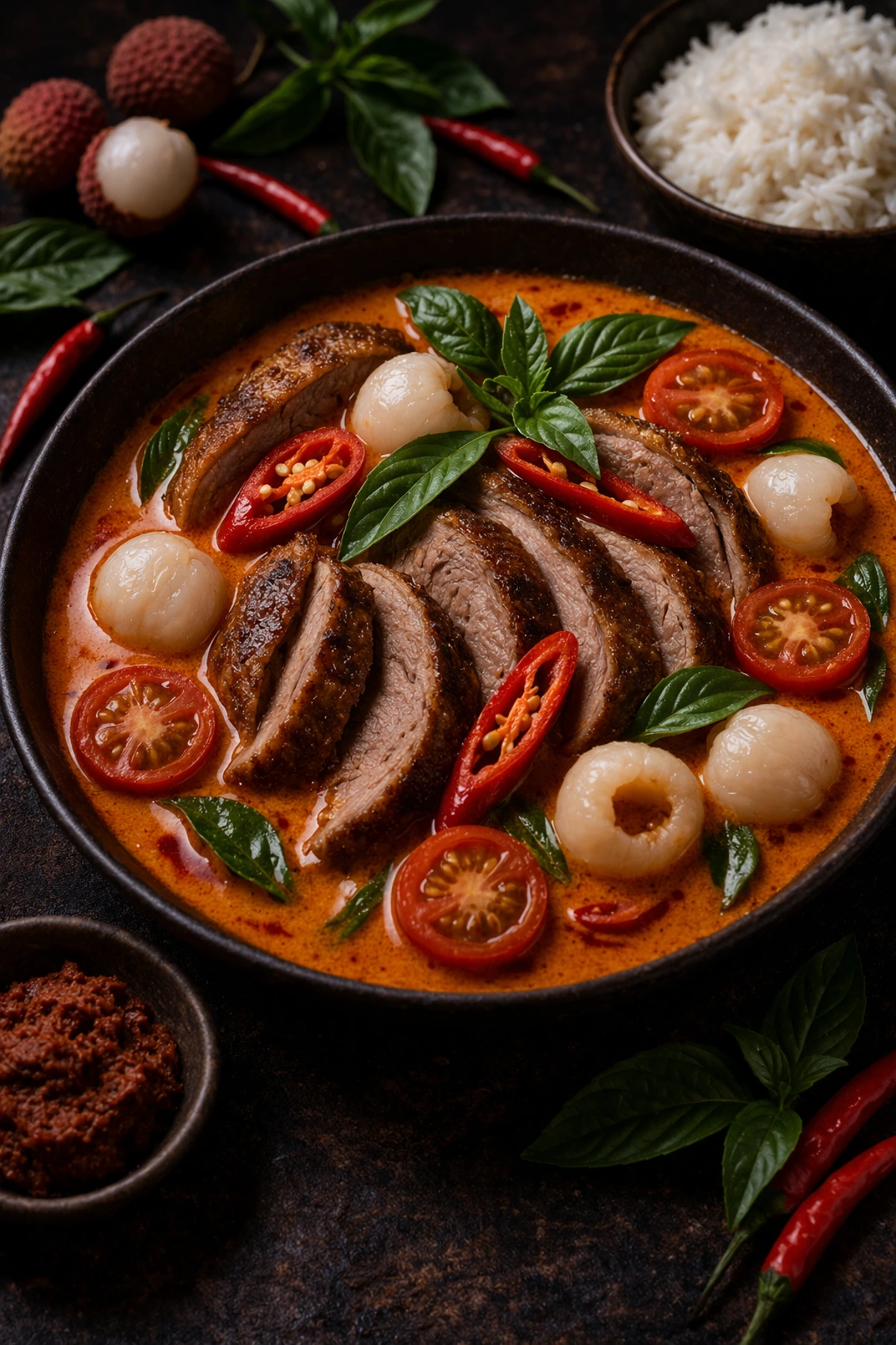 Thai Red Curry Duck with Lychee Gaeng Ped Yang 🦆🌶️
