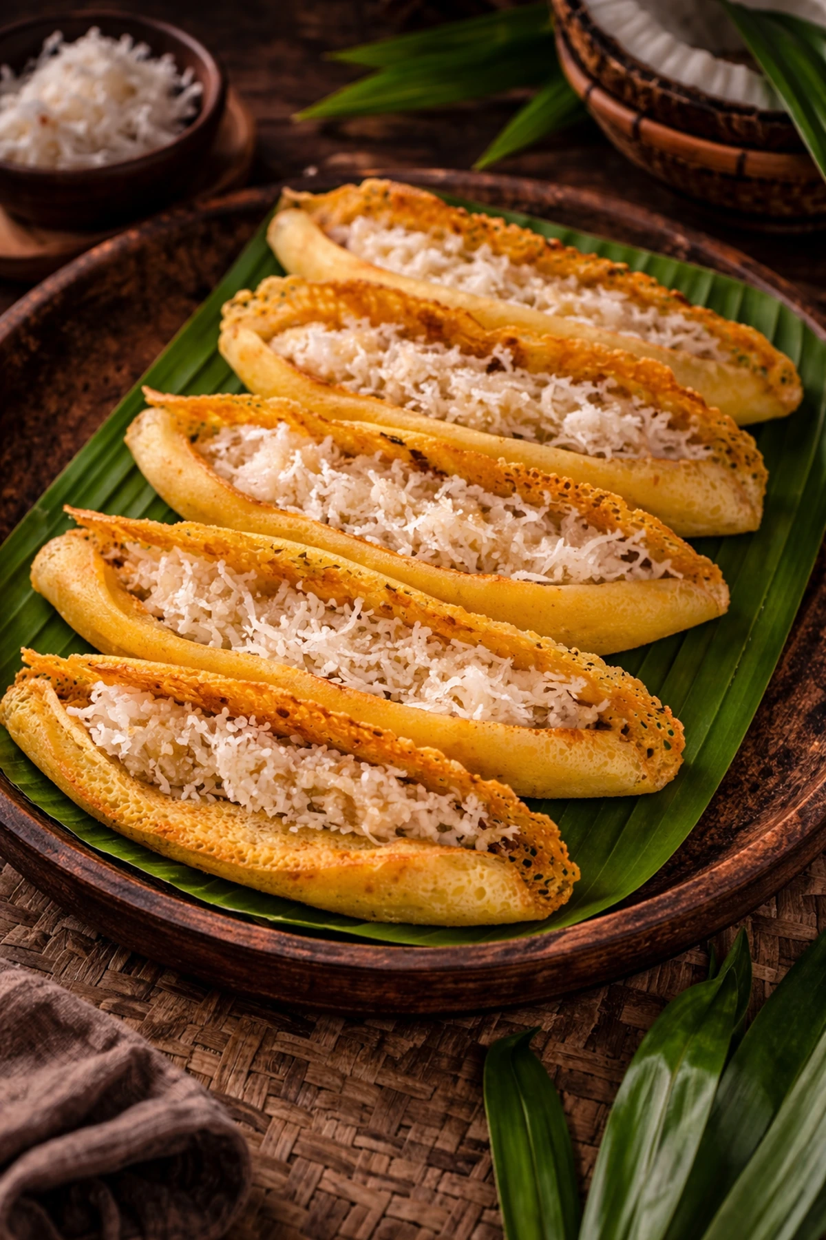 Thai Coconut Crepes Khanom Buang Yai 🥞🥥