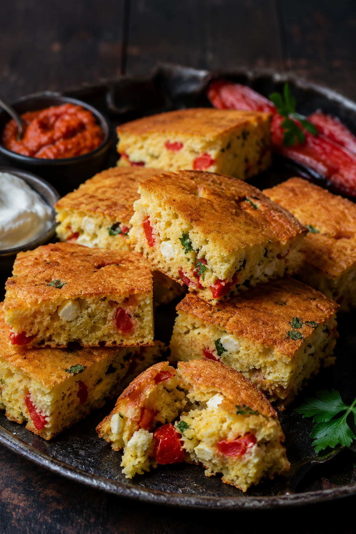 Balkan Roasted Pepper Cheese Proja Squares 🌽✨